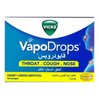 VICKS VAPODROPS HONEY LEMON MENTHOL 16 LOZENGES