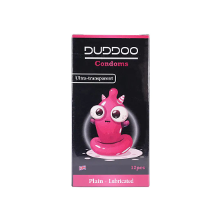 Duddoo Plain Lubricated Condoms - Ultra Transparent - 12 PCS