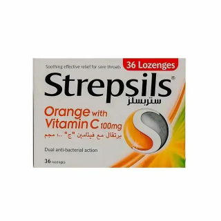 STREPSILS ORANGE WITH VIT C 36 LOZENGES