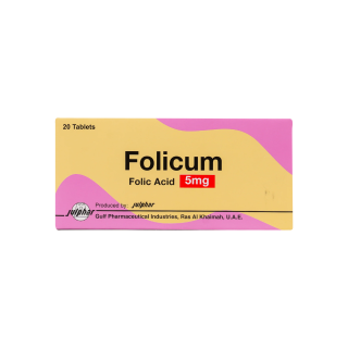 FOLICUM FOLIC ACID 5MG 20TAB