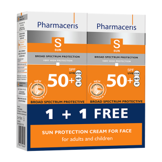 Pharmaceris S Sun Broad Spectrum Face Cream SPF 50+ Offer (1+1 Free) - 2x50ml