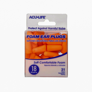 ACU-LIFE FOAM EAR PLUGS 18 PAIR