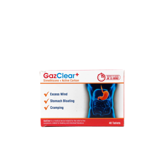 GAZCLEAR (SIMETHICONE+ACTIVE CARBON ) 40 TAB