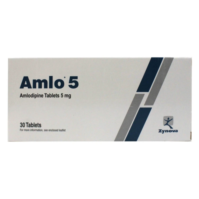 Amlo 5mg Amlodipine 30 Tablets