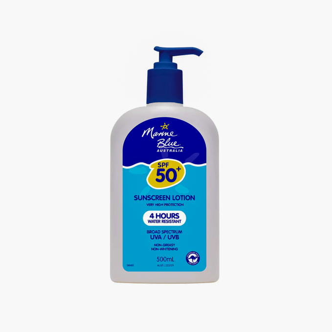 Marine Blue Australia Sunscreen Lotion SPF 50+ - Very High Protection 500ml Family Size