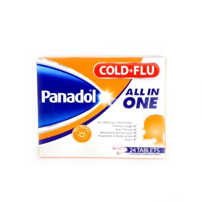 Panadol Cold + Flu All In One 24 Tablets