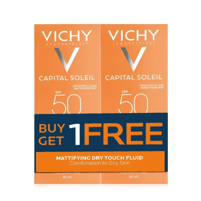 Vichy Capital Soleil Mattifying Dry Touch Fluid SPF 50 Offer (Buy 1 Get 1 Free) - 50ml
