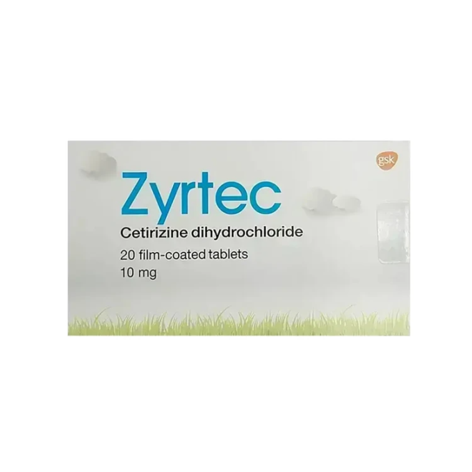 Zyrtec 10mg Cetirizine 20 Tablets