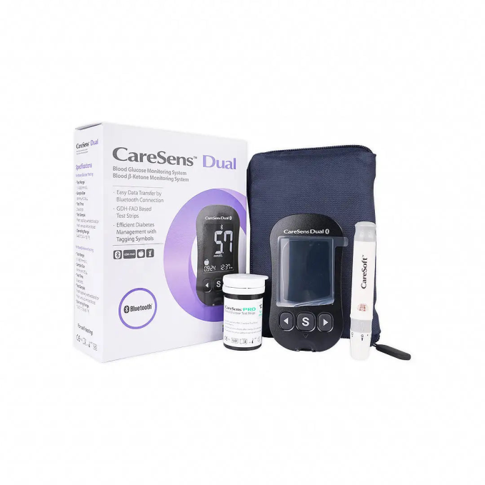CARESENS DUAL BLOOD GLCOSE MACHINE+ STRIPS