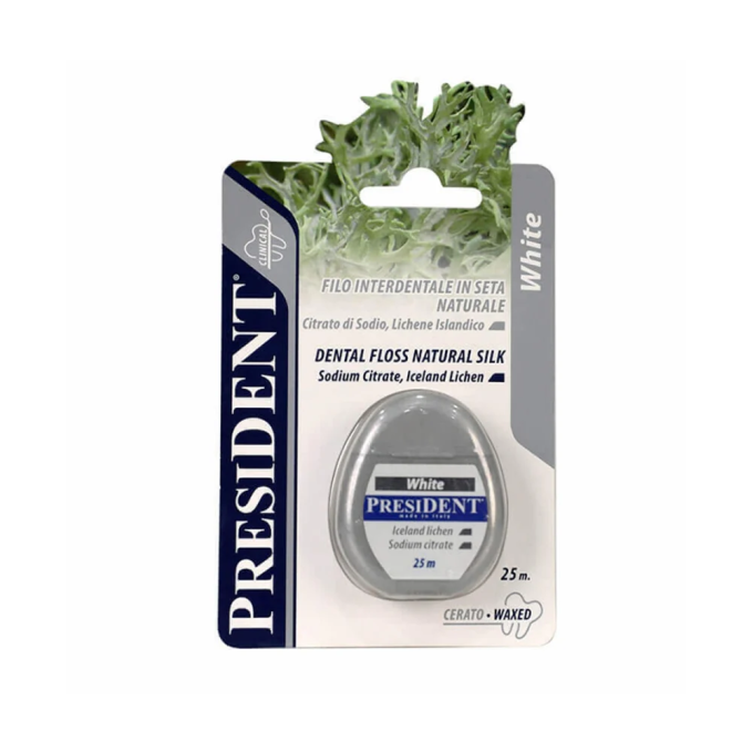 PRESIDENT WHITE WAXED FLOSS 25M