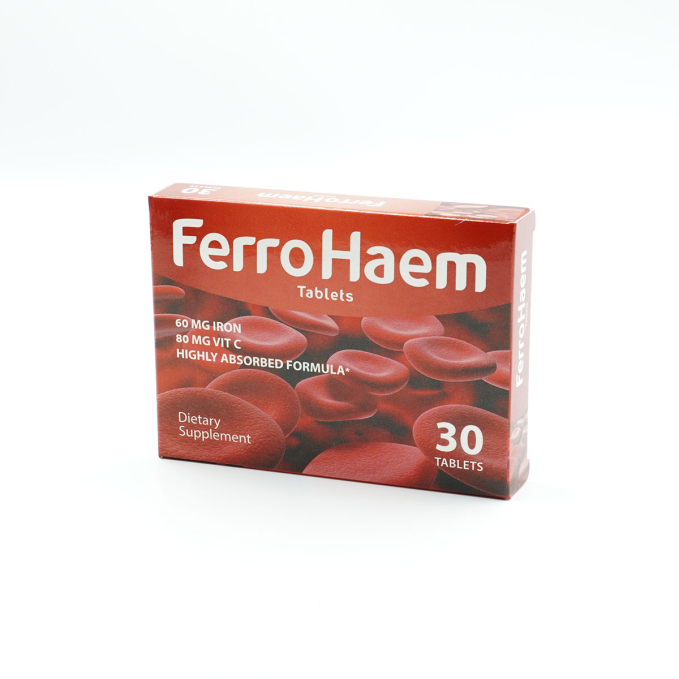 FERROHAEM 60 MG IRON 30 TAB