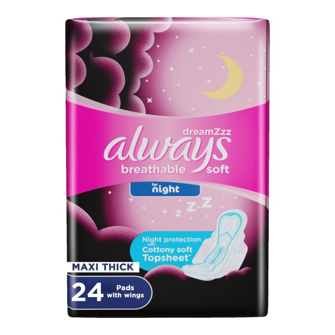 ALWAYS BREATHABLE SOFT NIGHT 24 PADS