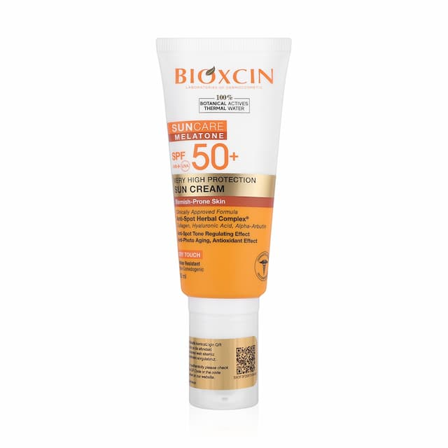 BIOXCIN SUN CARE MELATONE SPF 50+ BLEMISH PORNE SKIN SUN CREAM 50ML