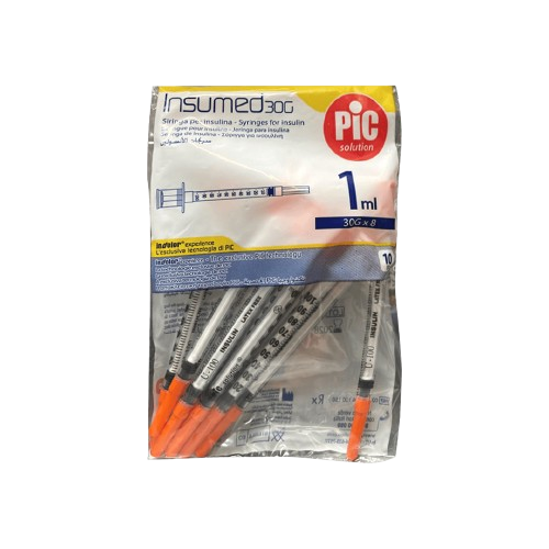 PIC INSUMED SYRING 1ML G30*8ML 10PCS